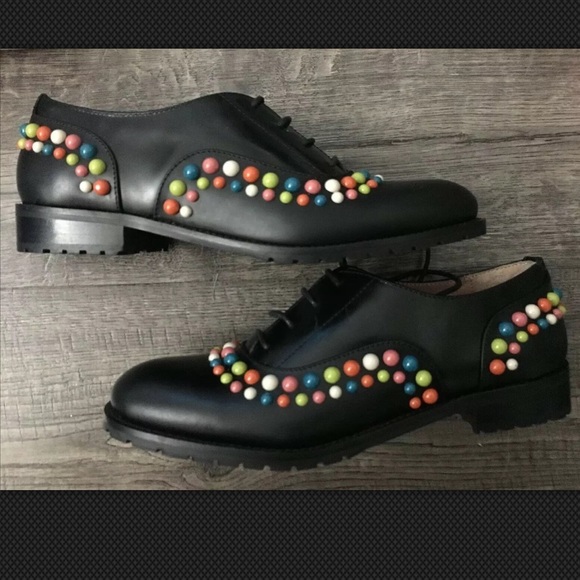 RED Valentino Shoes - Authentic Red Valentino Stud LaceUp Oxfords 37 6.5